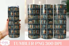 Library tumbler wrap sublimation PNG| Book lover tumbler Product Image 2