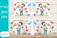 Happy Father's day mug PNG for sublimation | Dad and son mug Product Image 3