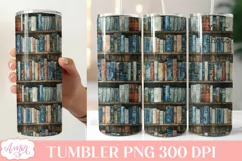 Library tumbler wrap sublimation PNG| Book lover tumbler Product Image 3