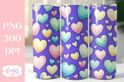 Seamless hearts tumbler wrap PNG sublimation Valentine's day Product Image 1