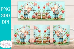 Happy Father's day mug wrap PNG | Grandfather grandson mug Product Image 3
