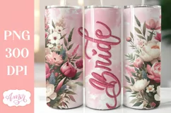 Bride Tumbler Wrap PNG for Sublimation | Wedding tumbler PNG Product Image 1