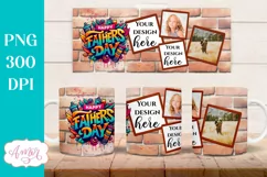 Happy Father's day photo mug wrap sublimation PNG Product Image 2