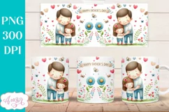 Happy Father's day mug wrap PNG | Cute dad and daughter mug Product Image 3