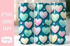 Seamless hearts tumbler wrap PNG sublimation Valentine's day Product Image 1