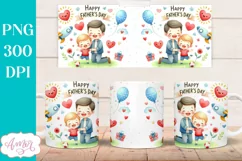 Happy Father's day mug wrap PNG | Cute dad and son mug Product Image 3