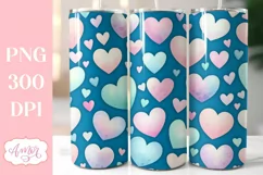 Seamless hearts tumbler wrap PNG sublimation Valentine's day Product Image 1