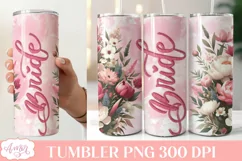 Bride Tumbler Wrap PNG for Sublimation | Wedding tumbler PNG Product Image 2