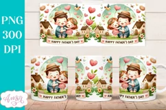 Happy Father's day mug wrap PNG | Cute dad and daughter mug Product Image 3