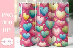 Seamless hearts tumbler wrap PNG sublimation Valentine's day Product Image 1