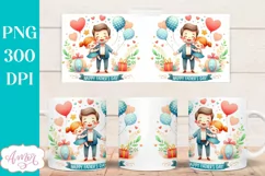 Happy Father's day mug wrap PNG | Cute dad and daughter mug Product Image 3
