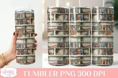 Library tumbler wrap sublimation PNG| Book lover tumbler Product Image 5