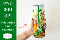 St. Patrick's Day gnome tumbler wrap PNG for sublimation Product Image 2