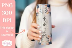 Bridesmaid Tumbler Wrap sublimation PNG, Navy and blush PNG Product Image 2