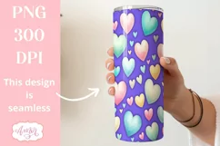 Seamless hearts tumbler wrap PNG sublimation Valentine's day Product Image 2