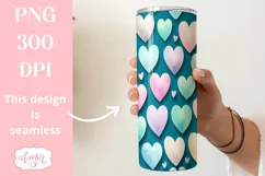 Seamless hearts tumbler wrap PNG sublimation Valentine's day Product Image 2