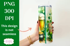 St. Patrick's Day gnome tumbler wrap PNG for sublimation Product Image 2