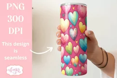 Seamless hearts tumbler wrap PNG sublimation Valentine's day Product Image 2