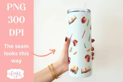 Book lover tumbler wrap sublimation PNG, Just one chapter Product Image 3