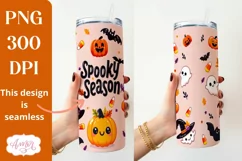 Spooky season tumbler wrap for sublimation, Halloween PNG Product Image 2