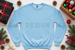 Light blue crew neck sweatshirt mockup design Product Image 1