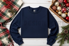 Navy blue crew neck sweatshirt t-shirt mockup design Product Image 1