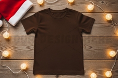 Christmas themed brown t-shirt mockup Product Image 1