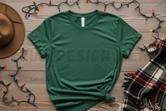 Christmas-themed green t-shirt mockup Product Image 1