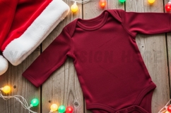 Holiday-themed baby onesie t-shirt mockup design Product Image 1