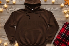 Brown hoodie t-shirt mockup design Product Image 1