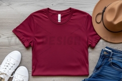 Stylish burgundy t-shirt mockup design Product Image 1