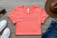 Bright orange crop t-shirt mockup Product Image 1