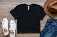 Casual black t-shirt mockup Product Image 1