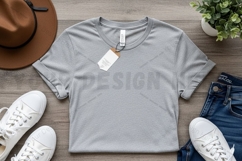 Casual light gray t-shirt mockup Product Image 1