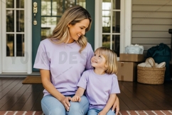 Mother and child wearing matching t-shirts mockup design Product Image 1