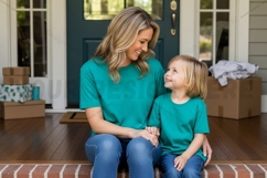 Matching teal t-shirt mockup design Product Image 1