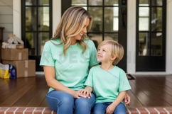 Mother and son matching t-shirt mockup design Product Image 1