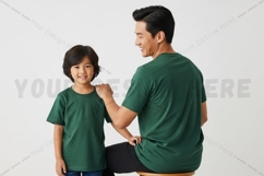 Green t-shirt matching father and son set t-shirt mockup Product Image 1