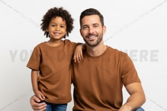 Matching brown t-shirt set for father t-shirt mockup design Product Image 1