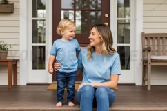 Mother and son matching t-shirt mockup design Product Image 1