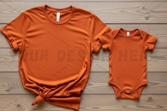 Burnt orange t-shirt and onesie set t-shirt mockup design Product Image 1