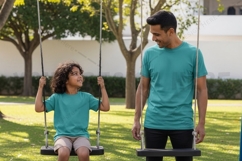 Father and daughter matching t-shirt set t-shirt mockup Product Image 1