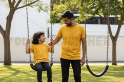 Matching yellow t-shirt mockup design Product Image 1