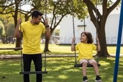 Bright yellow t-shirt for family fun t-shirt mockup Product Image 1
