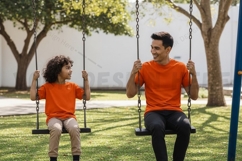 Bright orange t-shirt mockup design Product Image 1