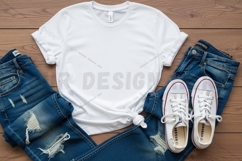 Casual outfit with white t-shirt mockup Product Image 1