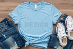 Light blue t-shirt mockup Product Image 1