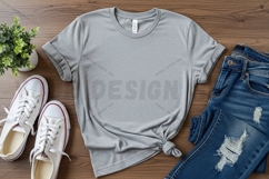 Casual gray t-shirt mockup design Product Image 1