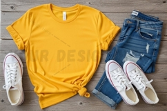 Casual summer outfit - yellow t-shirt mockup Product Image 1