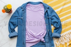 Casual lavender t-shirt mockup Product Image 1